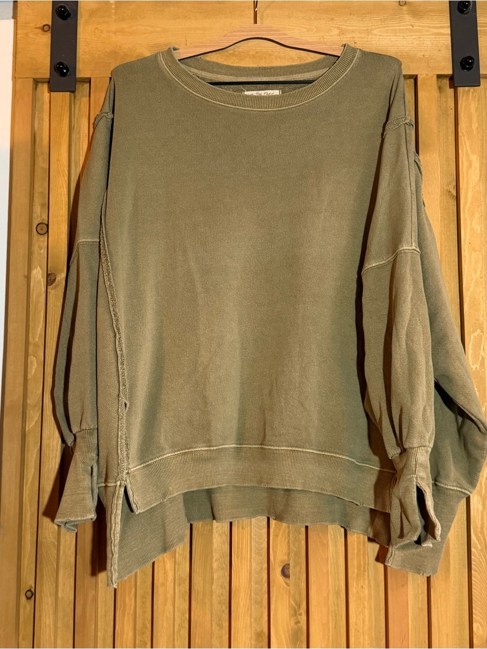 We The Free Olive Crewneck Pullover Sweater